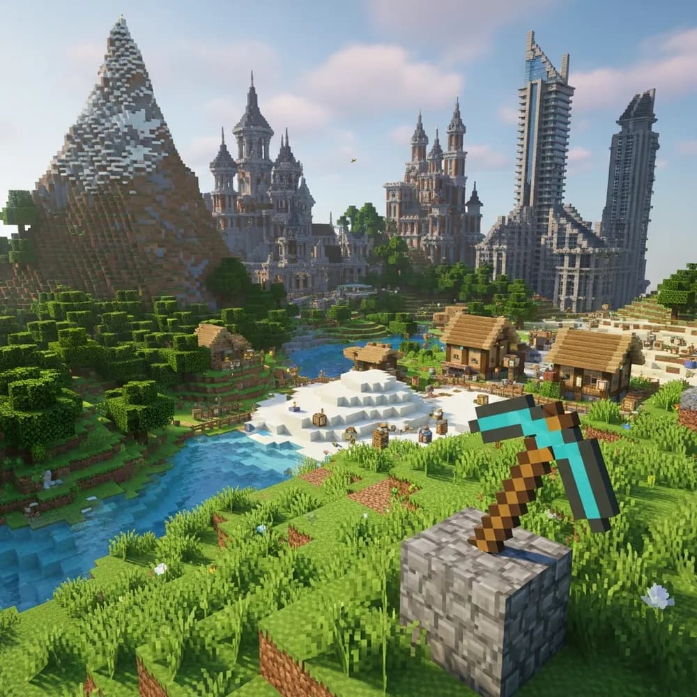 Immersive Illustration zum Thema: Minecraft Multiplayer Server verwalten