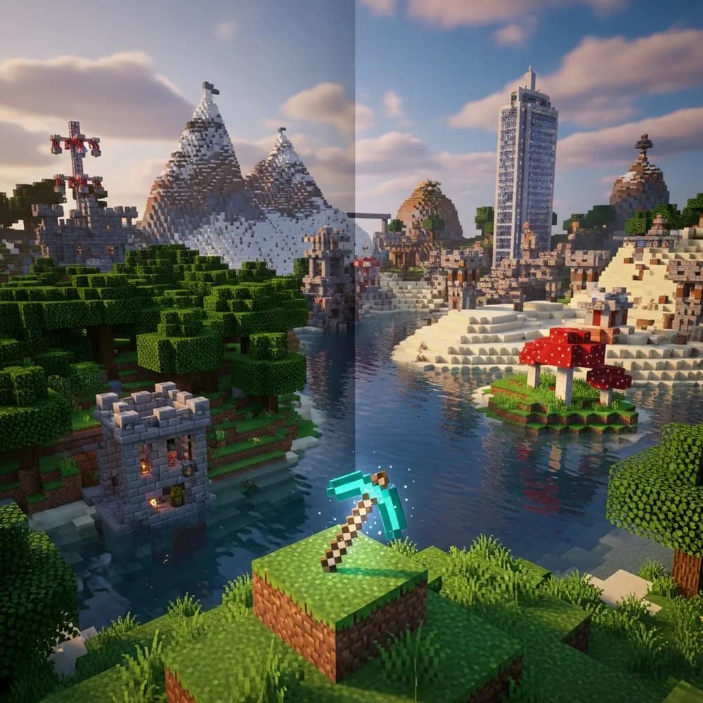 Immersive Illustration zum Thema: Minecraft-Server Minispiele erstellen