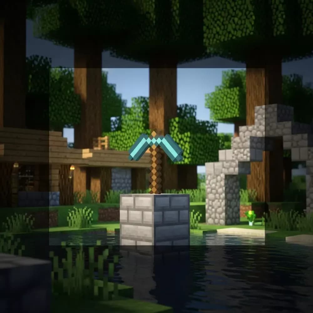 Illustration immersive du sujet : serveur PvP Minecraft
