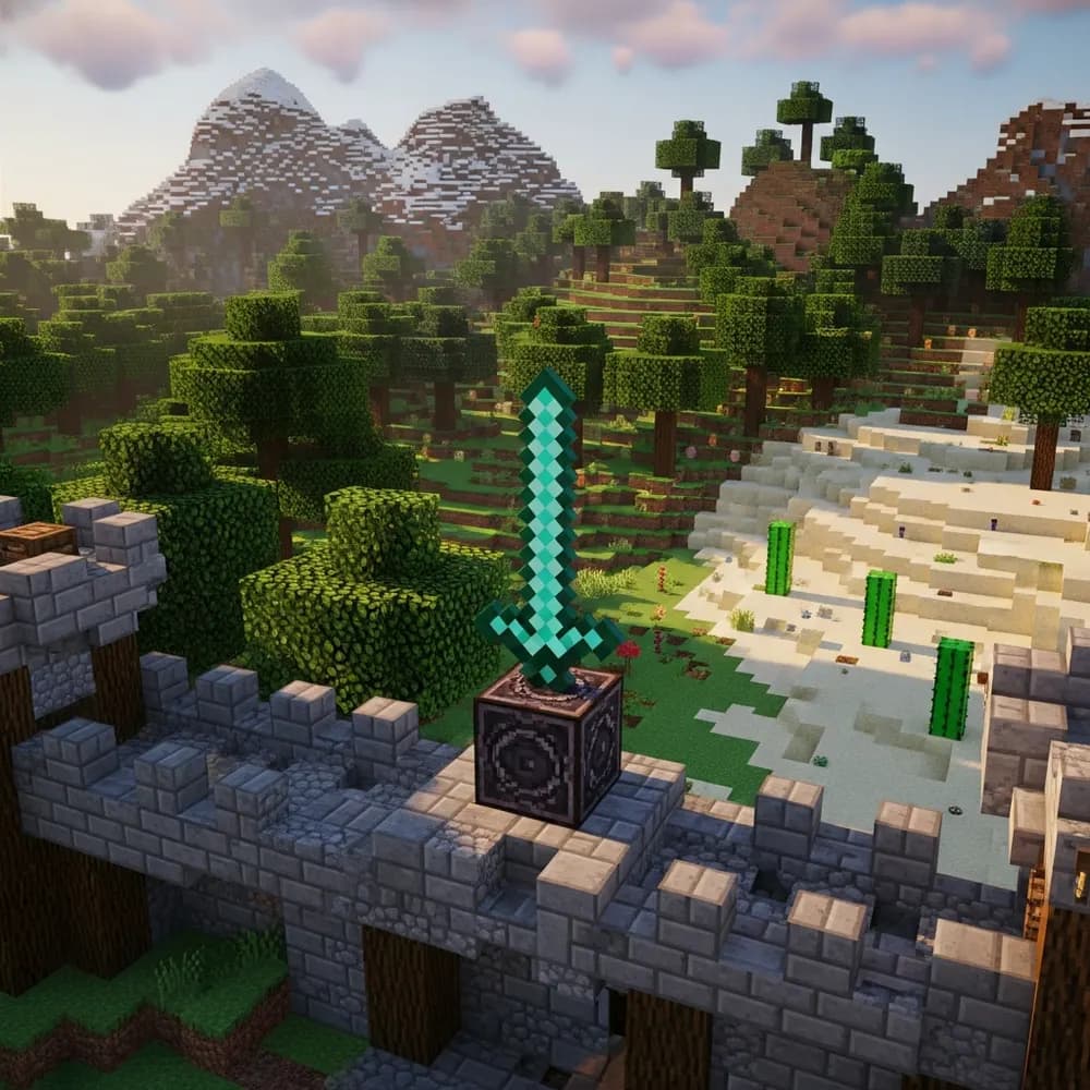 Immersive illustration of: secure Minecraft server