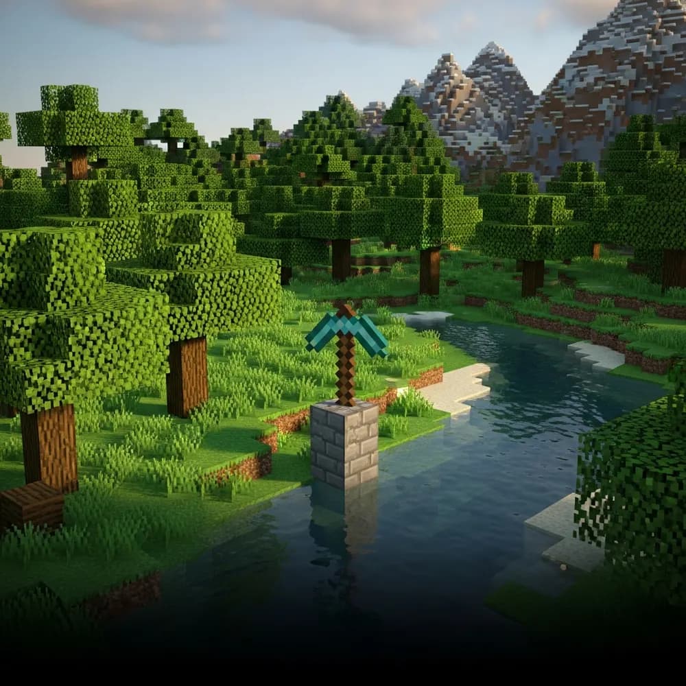 Ilustración inmersiva del tema: hostings gratuitos Minecraft