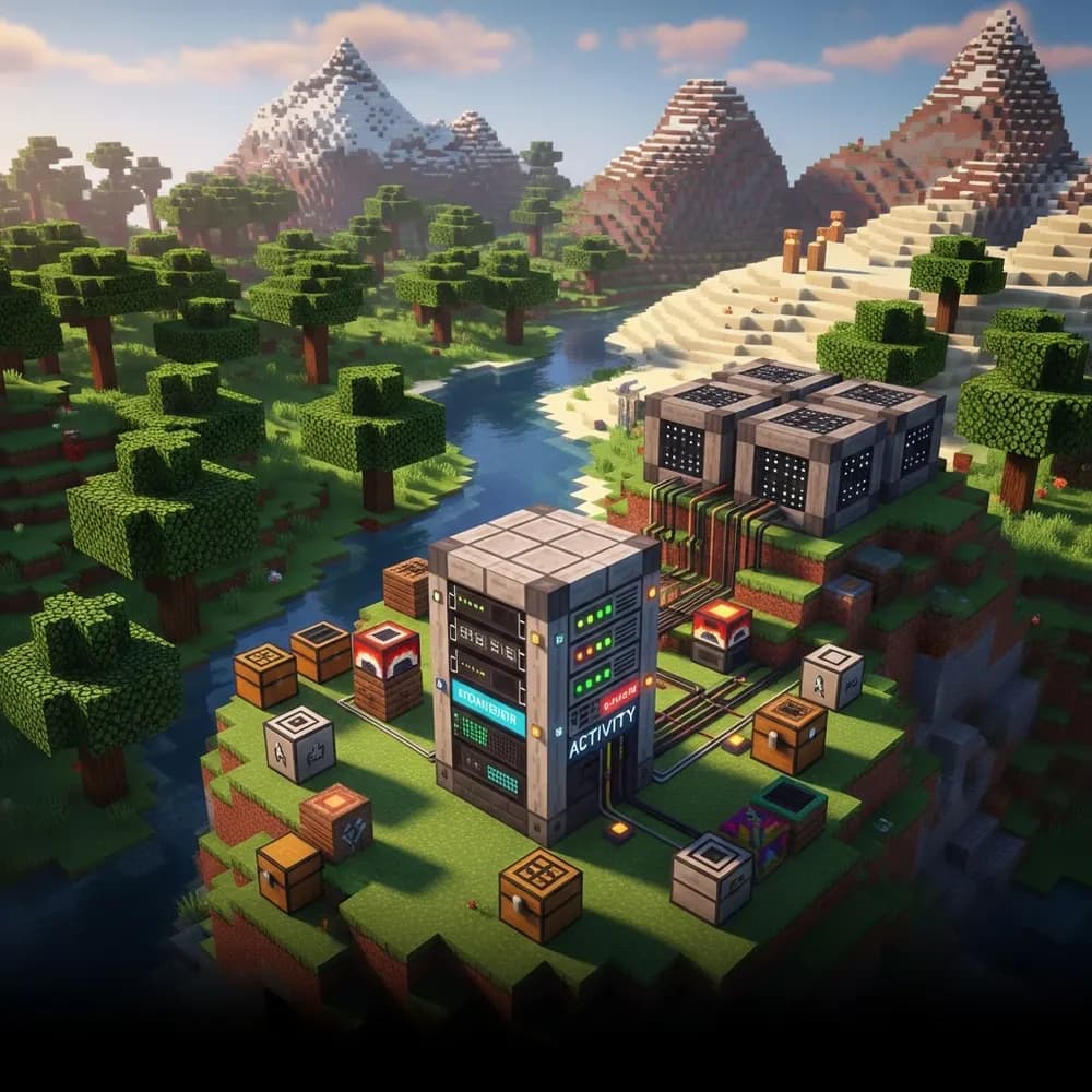 Illustration immersive du sujet : hebergeur Minecraft