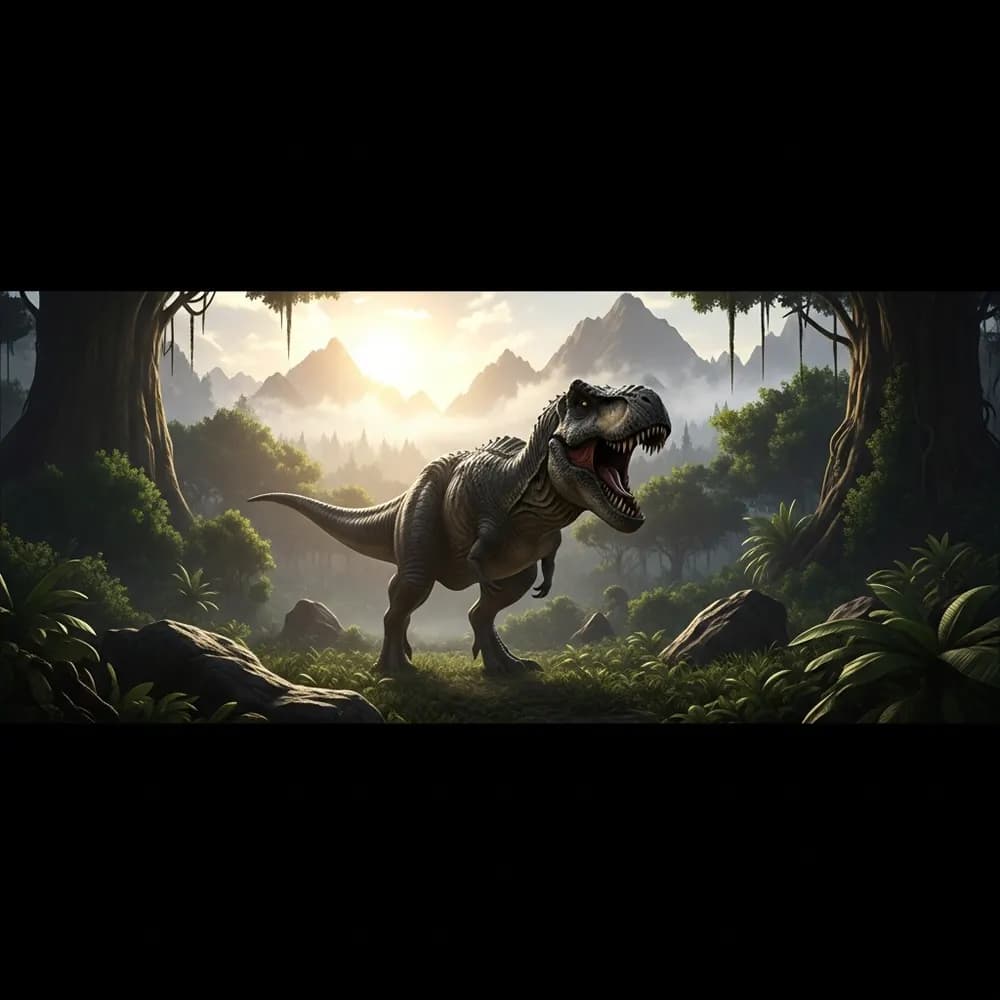 Illustration immersive du sujet : créatures puissantes ARK Survival Ascended