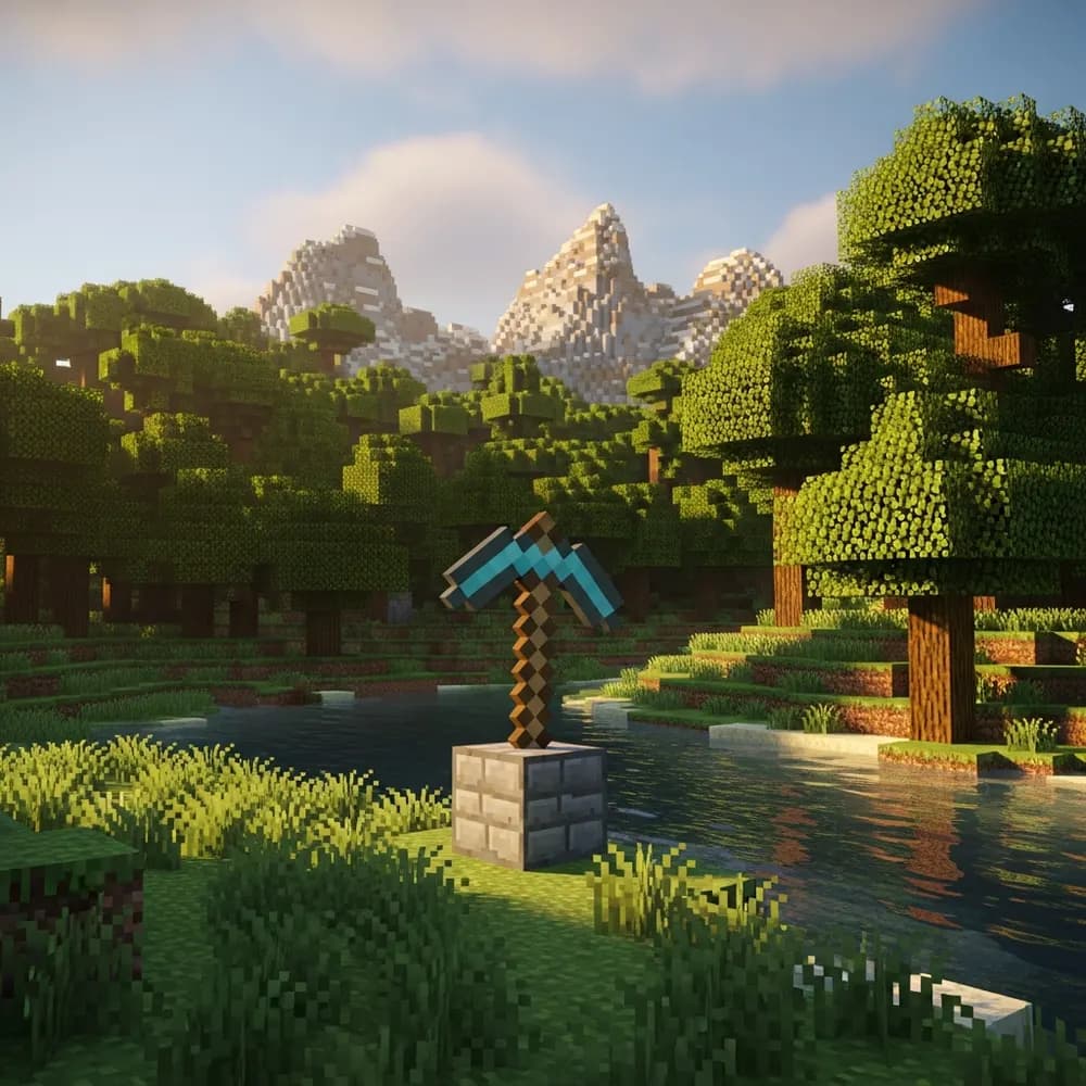 Immersive Illustration zum Thema: kostenloses Minecraft Hosting