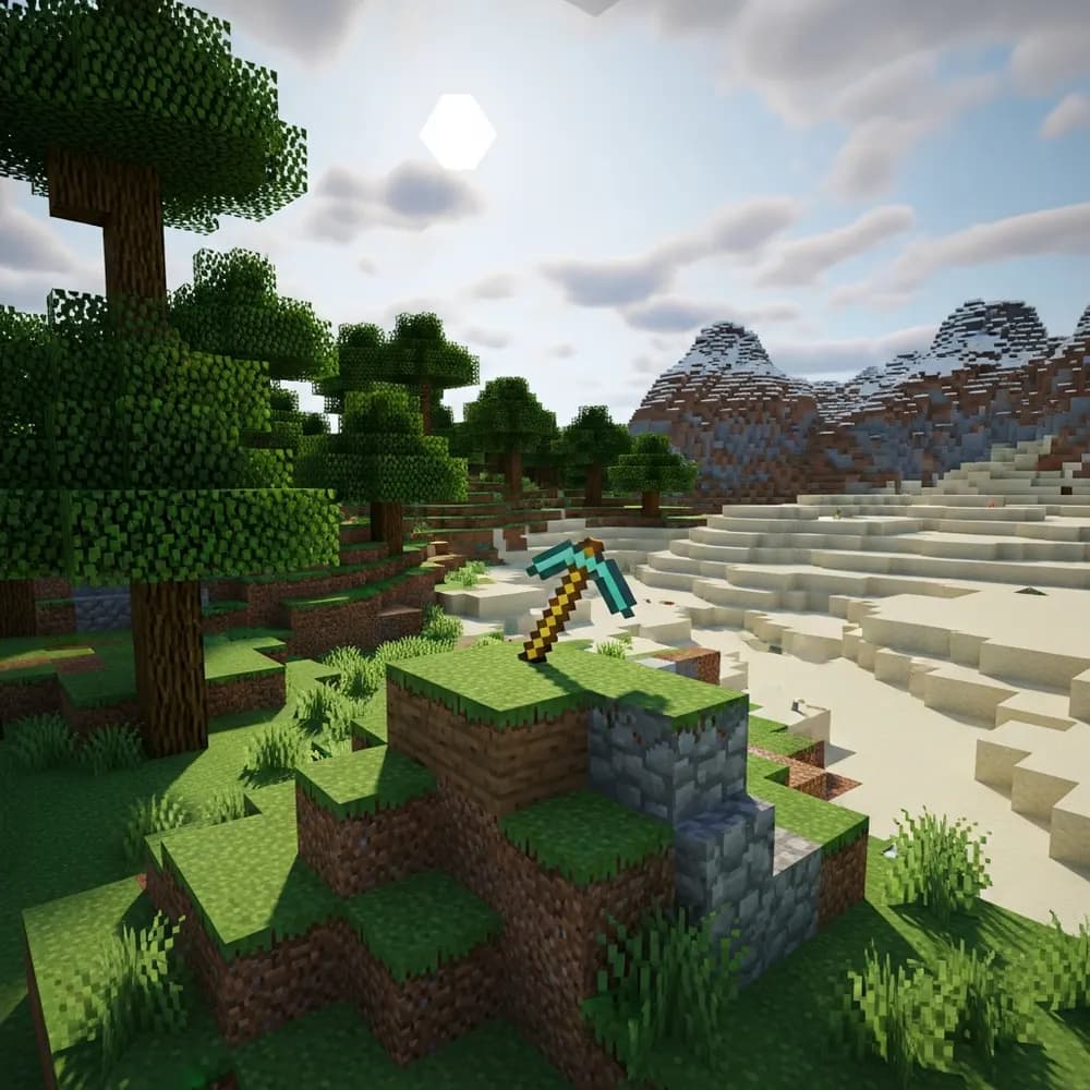 Immersive Illustration zum Thema: Minecraft Server mieten