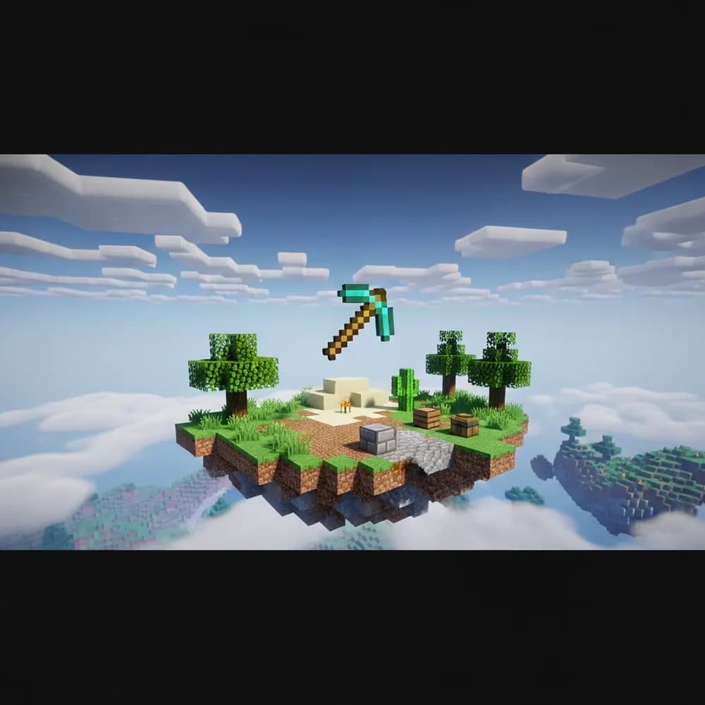 Illustration immersive du sujet : Minecraft-Skyblock-Server erstellen
