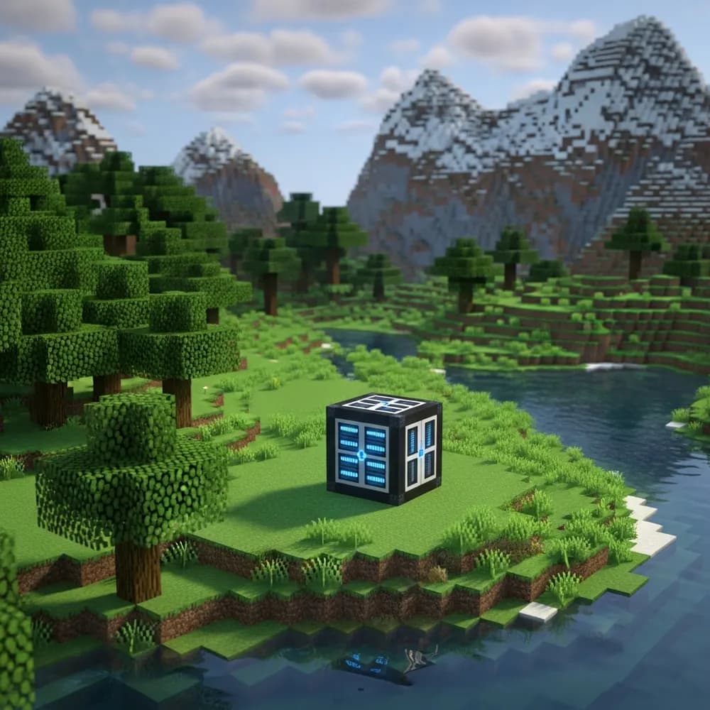 Immersive illustration of: on-demand minecraft server rental