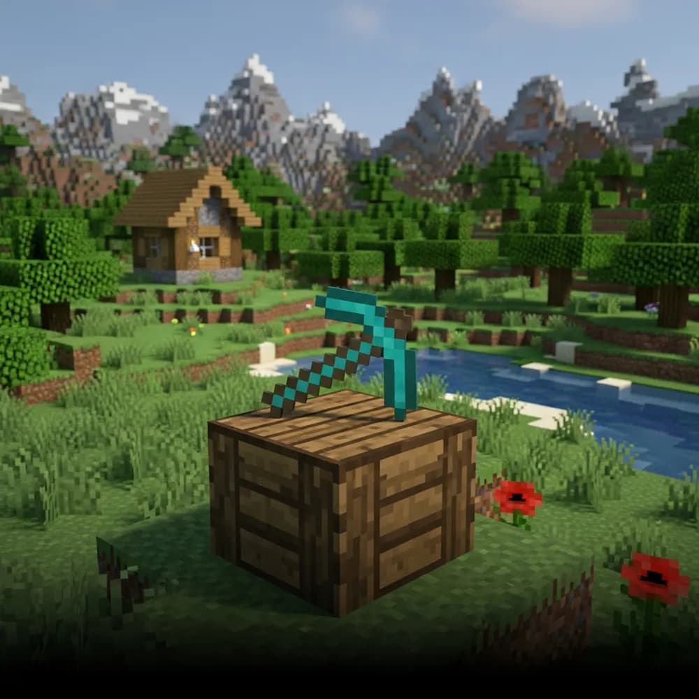 Immersive illustration of: multiplayer Minecraft server