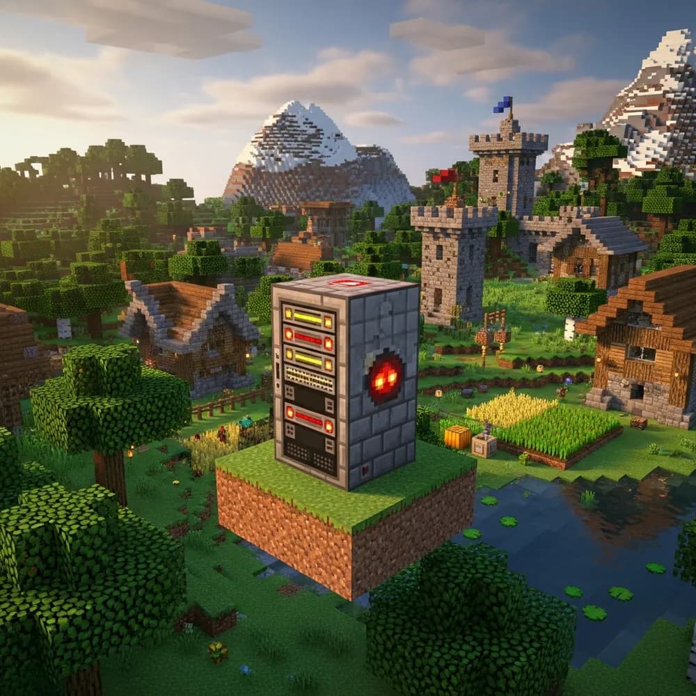 Immersive illustration of: paid Minecraft hosting