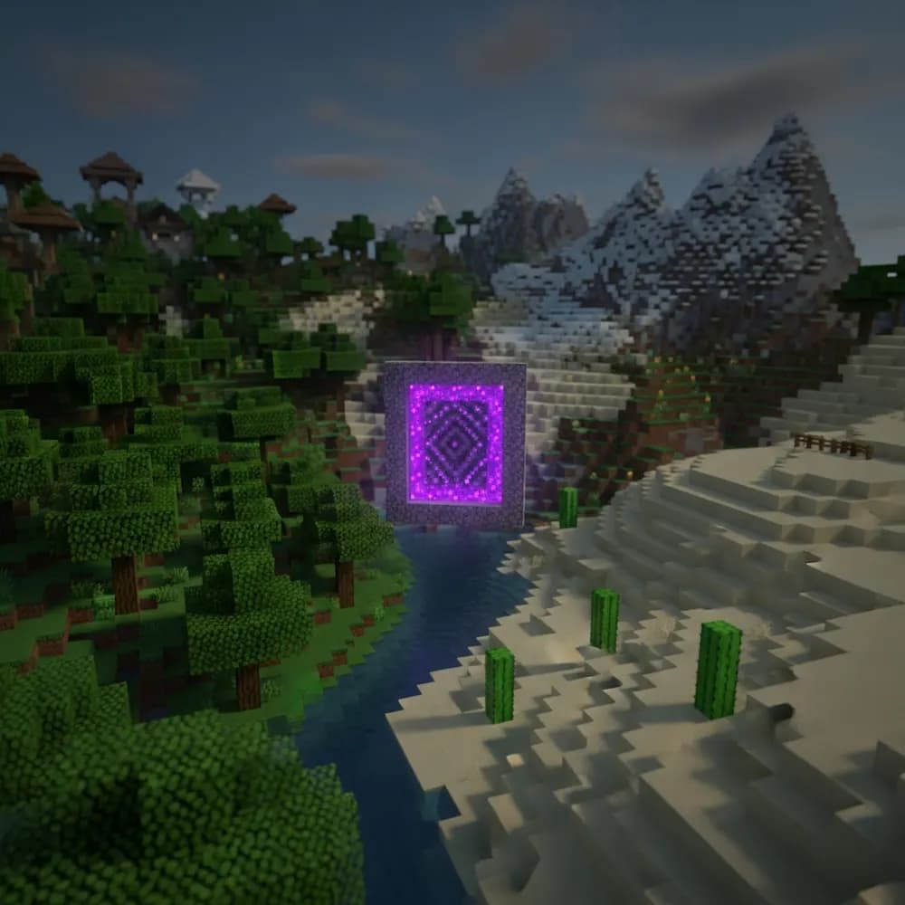 Ilustración inmersiva del tema: servidor Minecraft dedicado