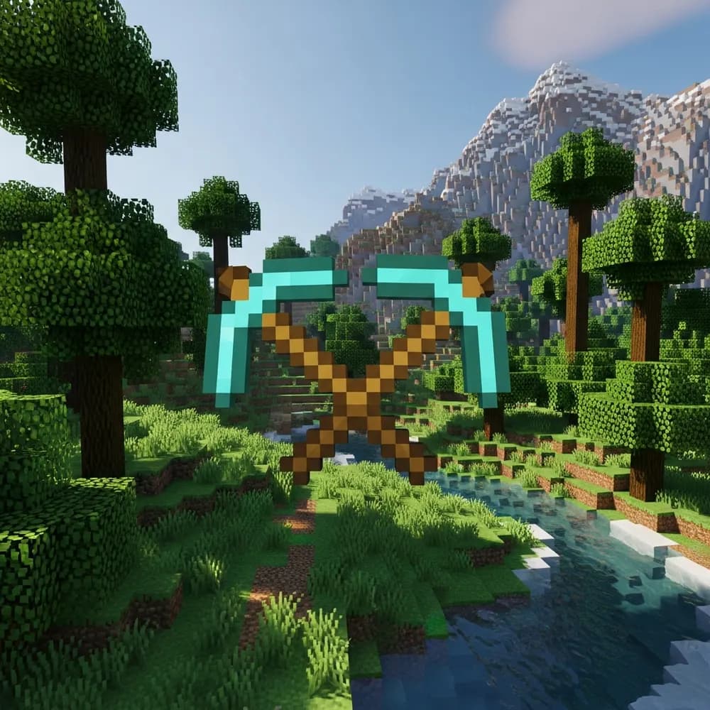 Ilustración inmersiva del tema: servidor Minecraft dedicado