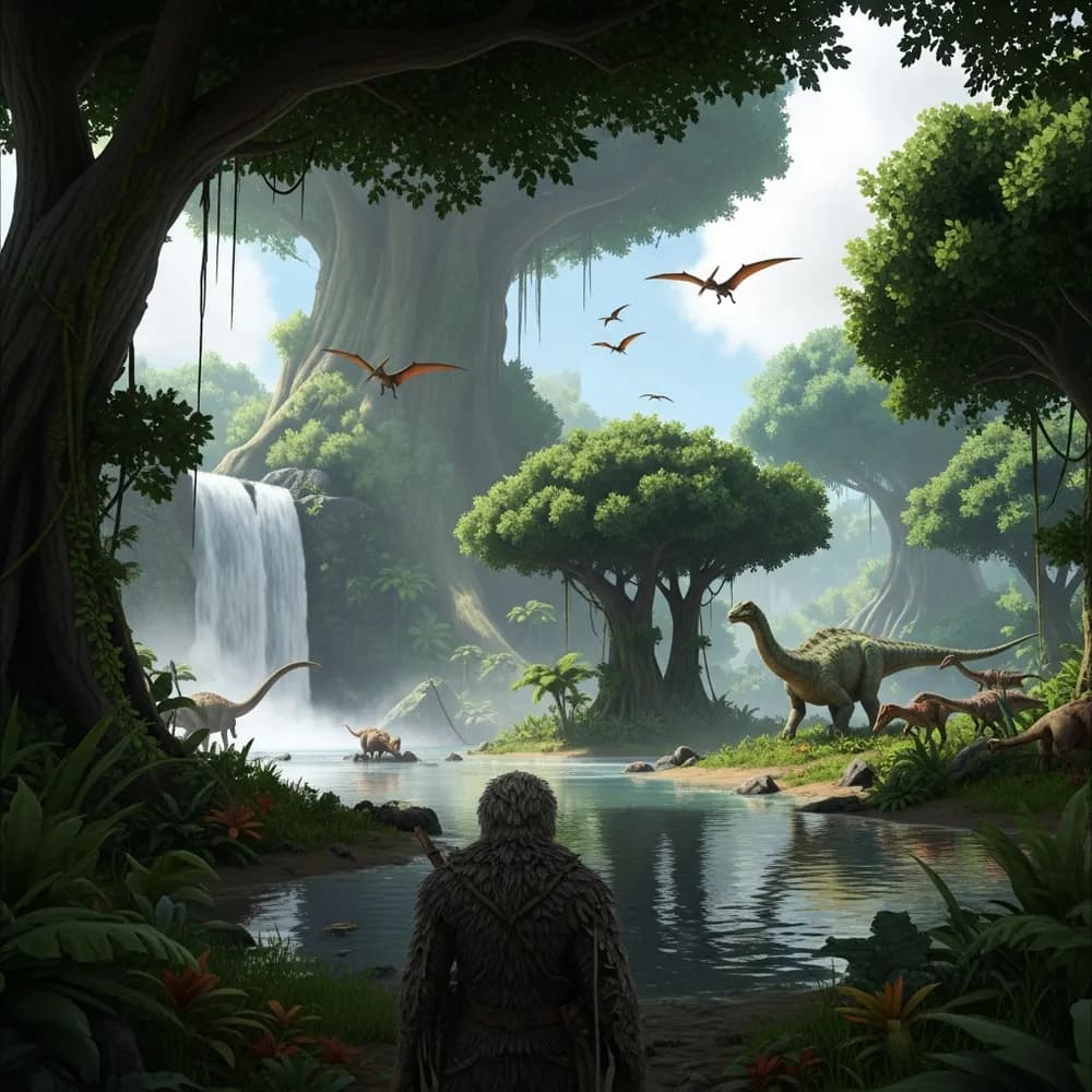 Ilustración inmersiva del tema: servidor ARK dedicado