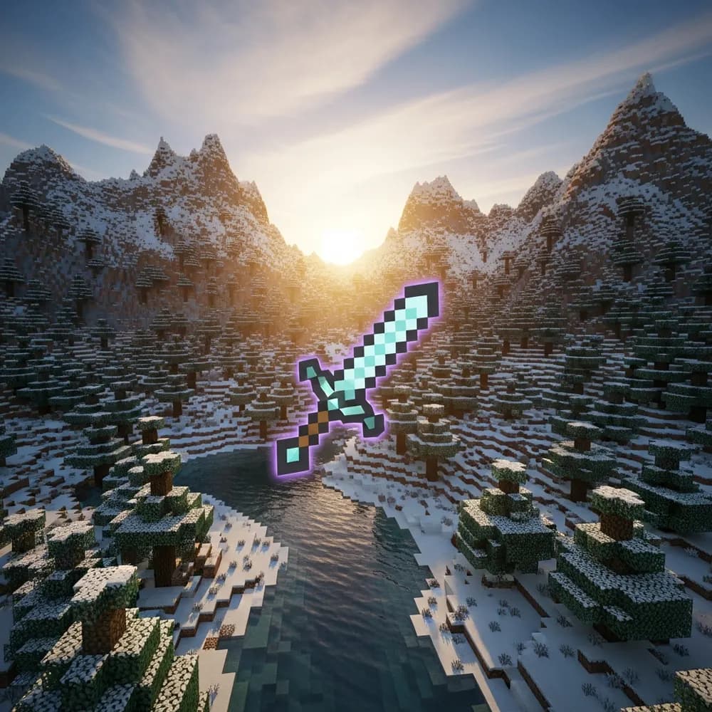 Illustration immersive du sujet : meilleurs enchantements minecraft
