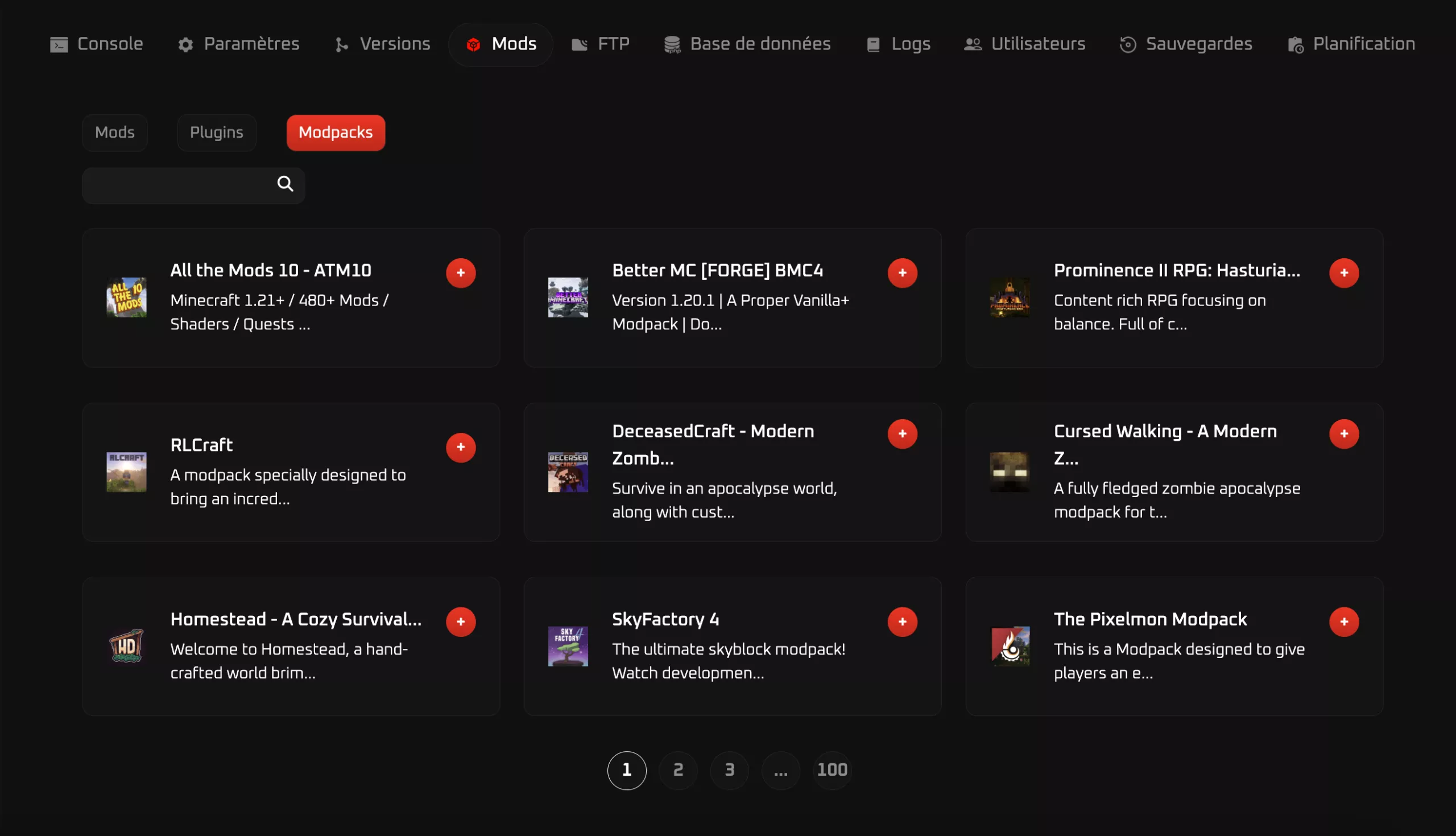 Installer modpacks