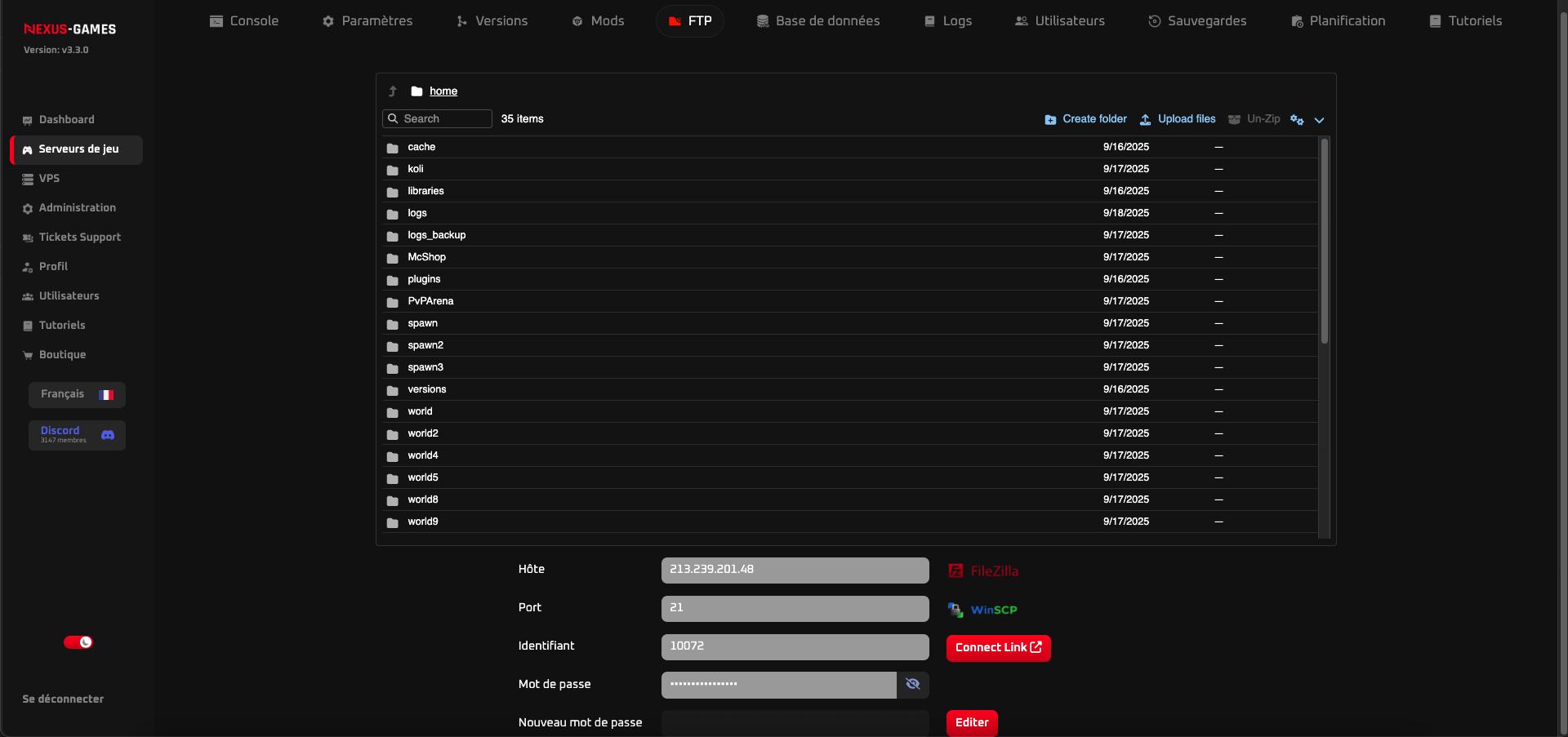 WebFTP NexusPanel