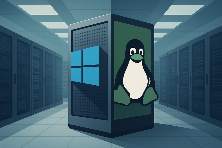 Comparaison Windows VPS et Linux VPS dans un datacenter moderne