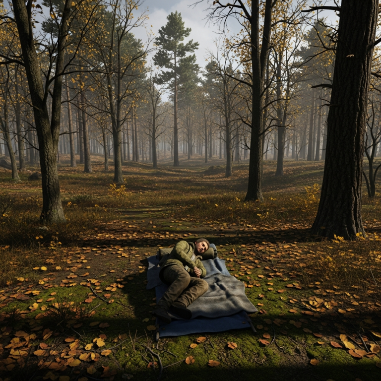 Illustration immersive du sujet : dormir en DayZ