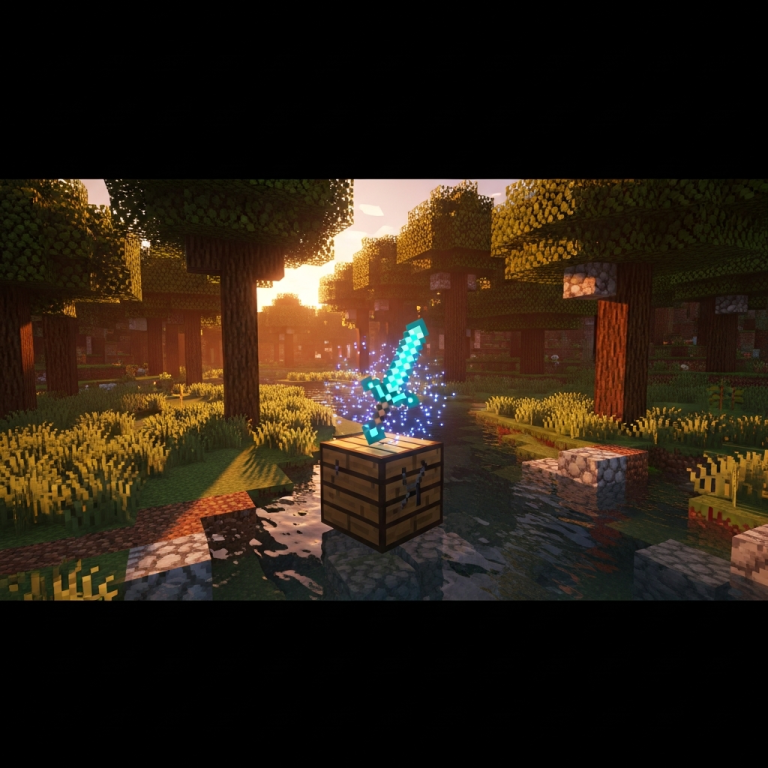 Illustration immersive du sujet : créer une épée minecraft