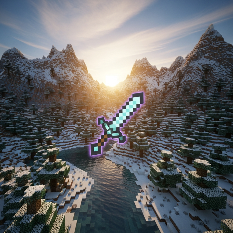 Illustration immersive du sujet : meilleurs enchantements minecraft