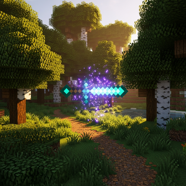 Illustration immersive du sujet : enchantement minecraft