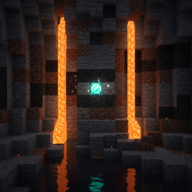 Illustration immersive du sujet : Diamanten in Minecraft
