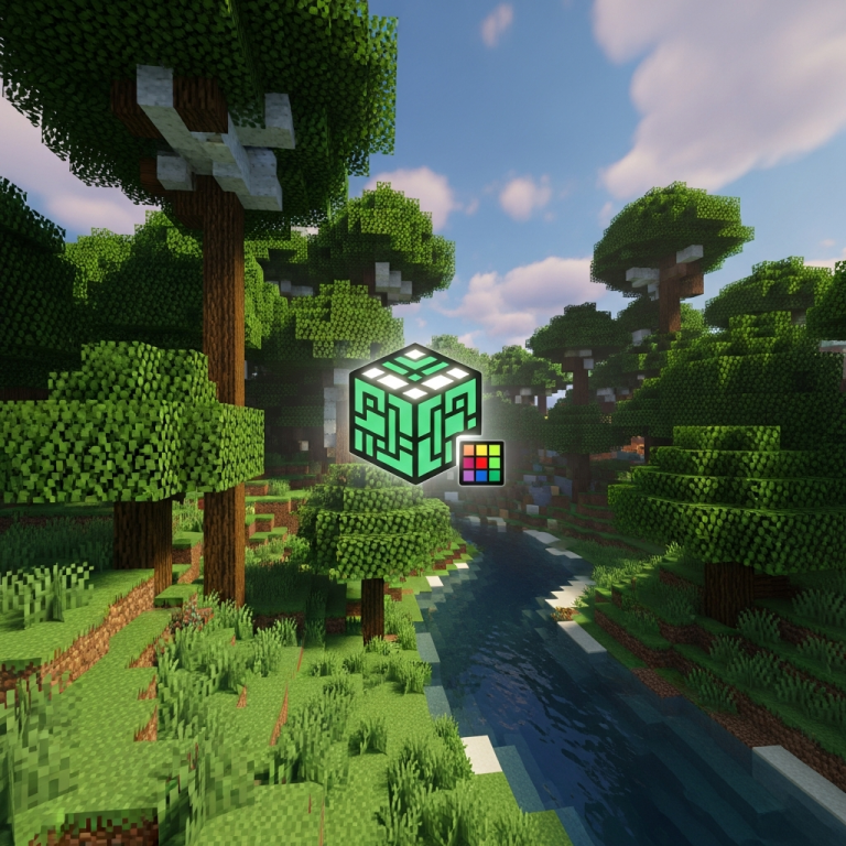 Illustration immersive du sujet : codes couleur minecraft