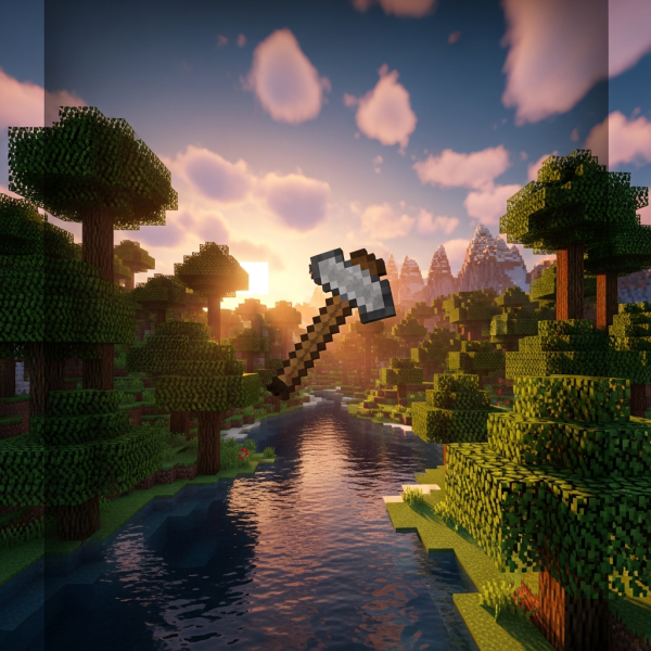 Illustration immersive du sujet : crear hacha minecraft