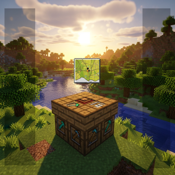 Illustration immersive du sujet : crear mapa Minecraft
