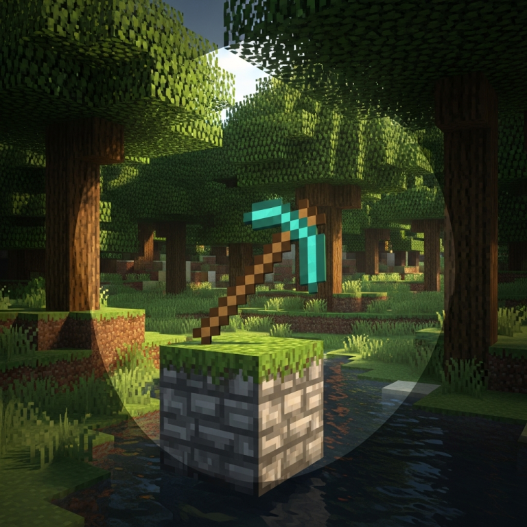 Illustration immersive du sujet : crear un pico minecraft