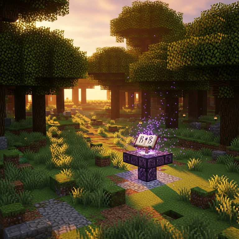 Illustration immersive du sujet : table d'enchantement minecraft