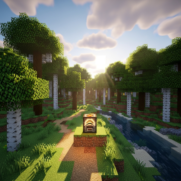 Illustration immersive du sujet : créer four Minecraft