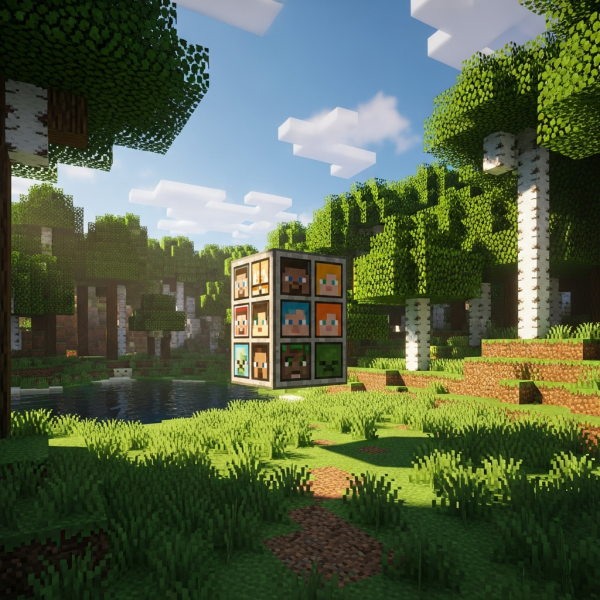 Illustration immersive du sujet : change skin minecraft