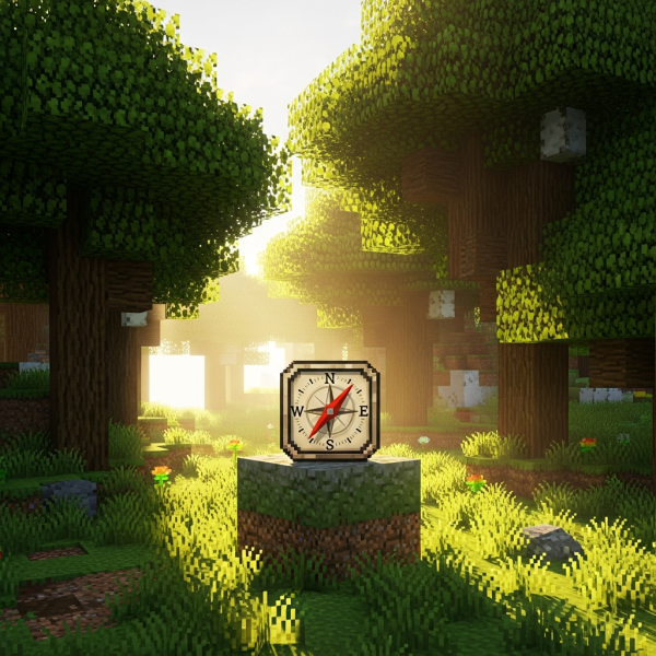 Illustration immersive du sujet : craft compass minecraft