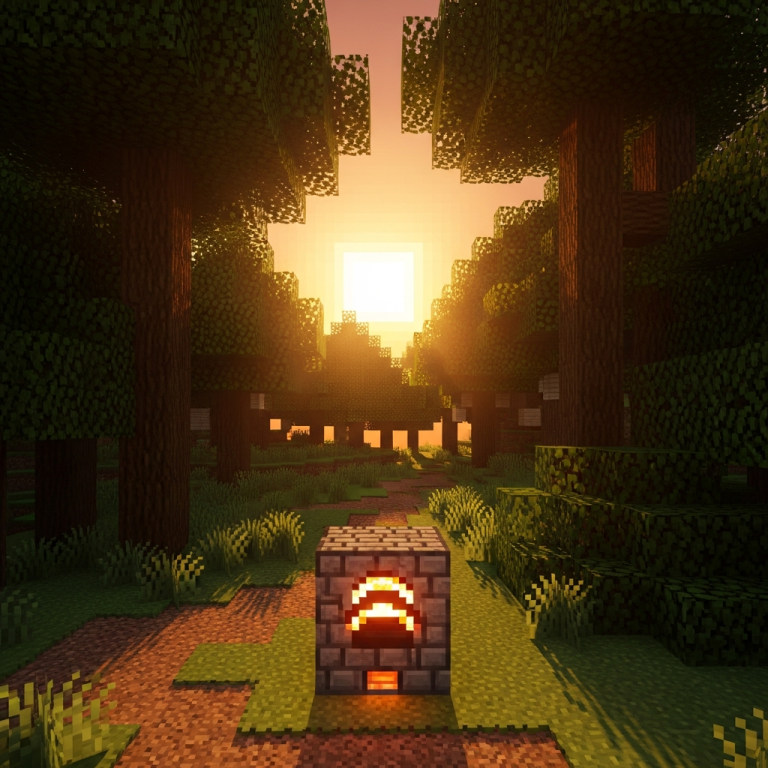 Illustration immersive du sujet : create furnace minecraft