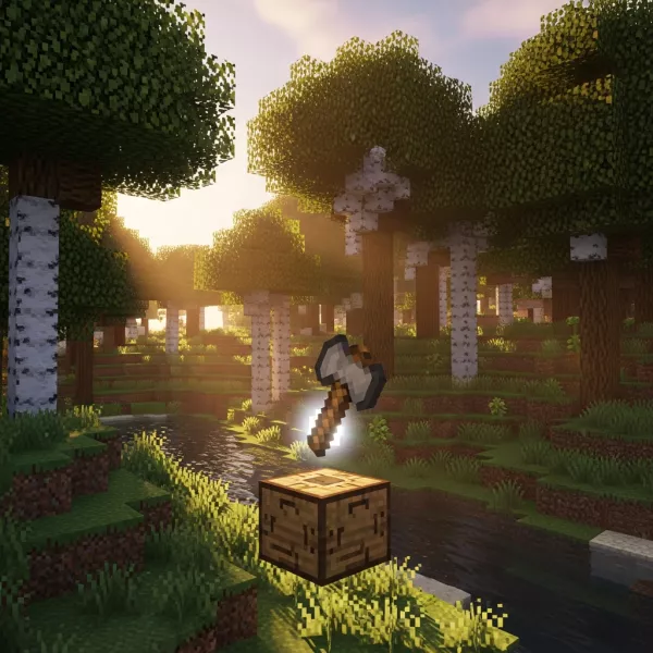 Illustration immersive du sujet : craft axe minecraft