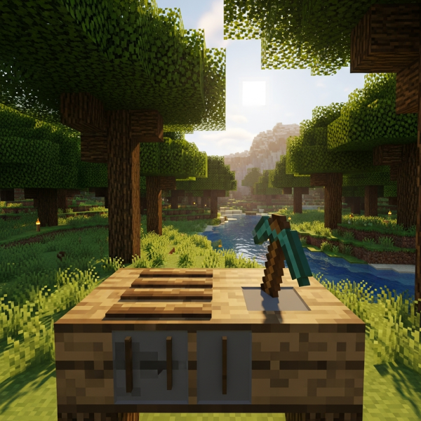 Illustration immersive du sujet : create pickaxe minecraft