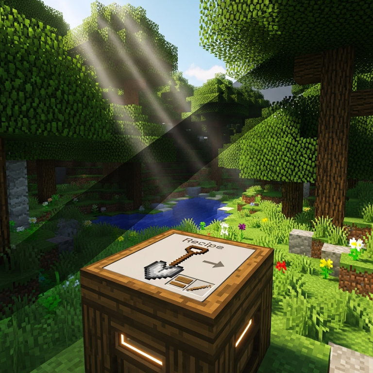Illustration immersive du sujet : craft shovel minecraft