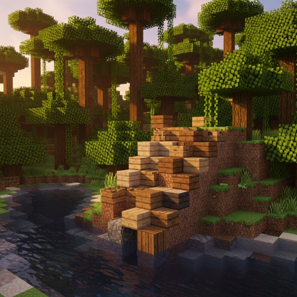 Illustration immersive du sujet : create stairs minecraft