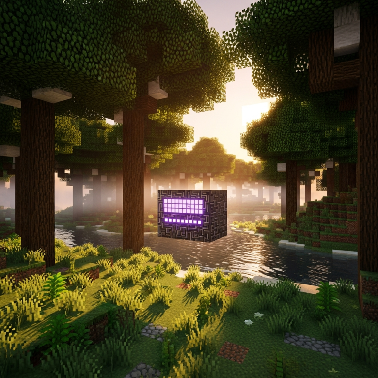 Illustration immersive du sujet : commandes Minecraft