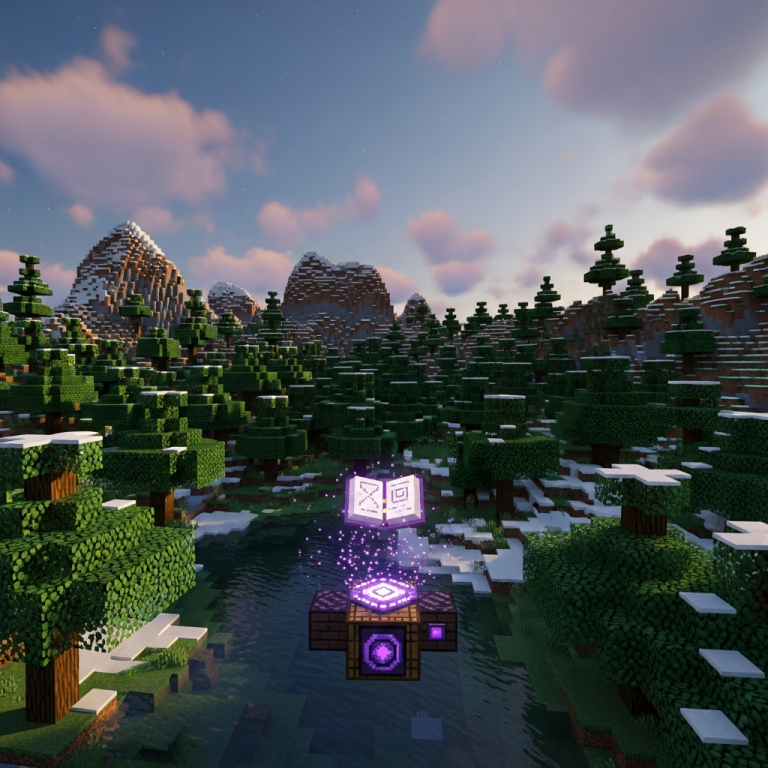 Illustration immersive du sujet : enchantment in Minecraft
