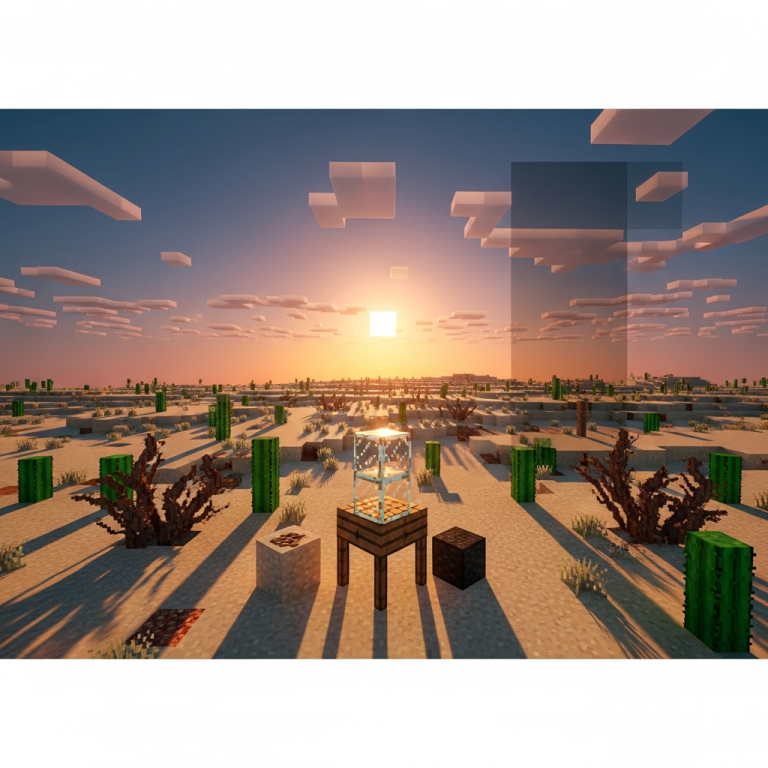 Illustration immersive du sujet : Glas in Minecraft