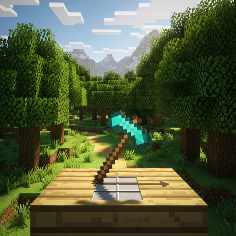 Illustration immersive du sujet : Axt in Minecraft