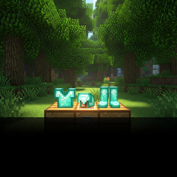 Illustration immersive du sujet : armadura de diamante Minecraft