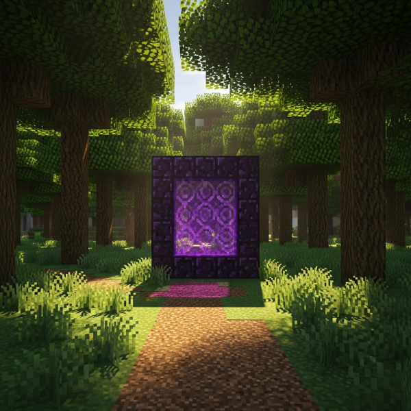 Illustration immersive du sujet : crear portal del Nether