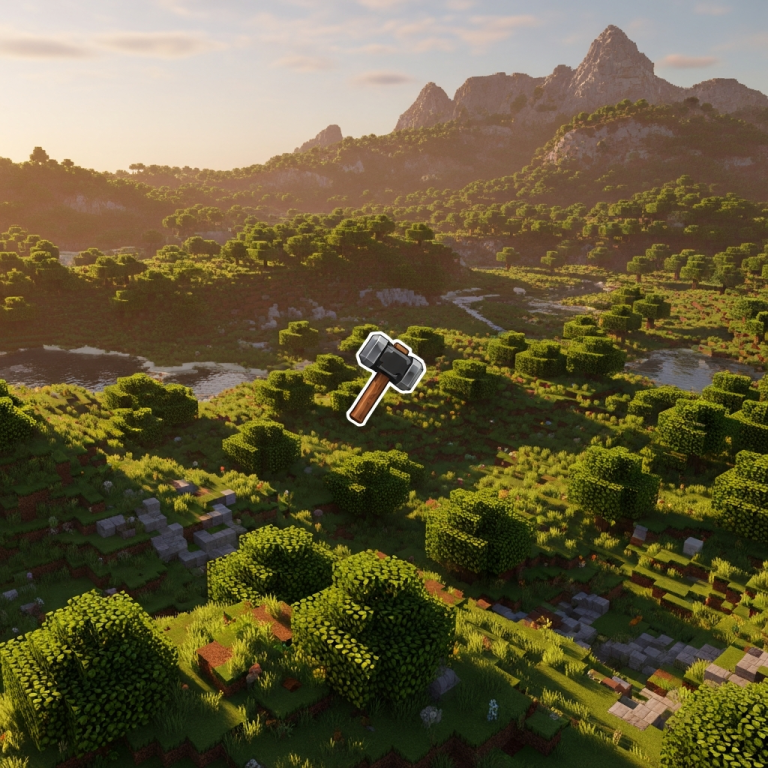 Illustration immersive du sujet : créer des mondes Hytale