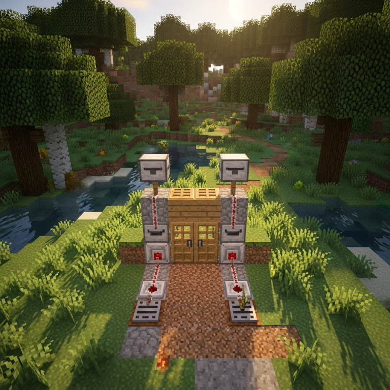 Illustration immersive du sujet : automatic door Minecraft