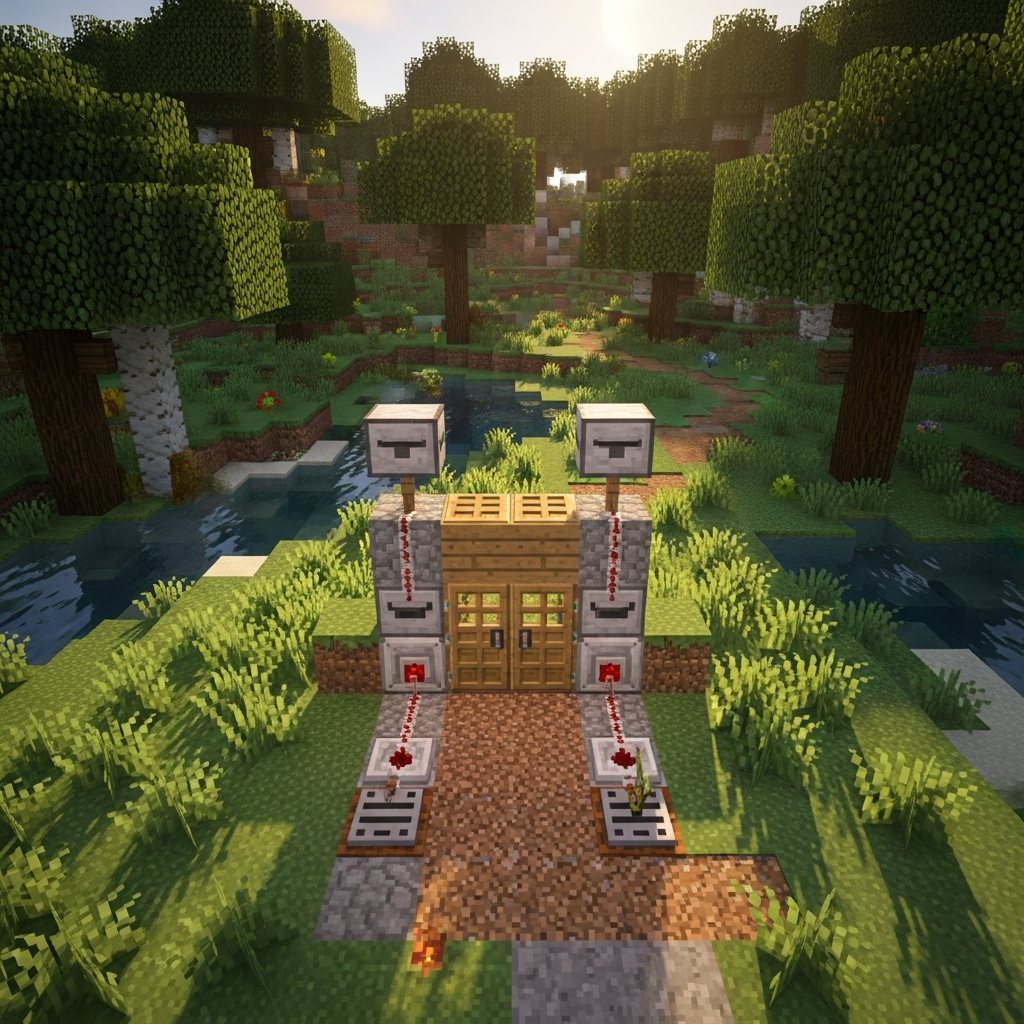 How to create automatic door Minecraft? Guide 2025