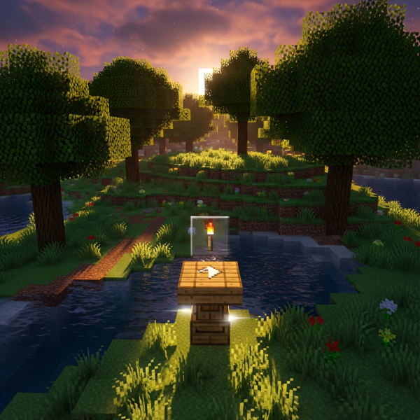 Illustration immersive du sujet : craft torches minecraft