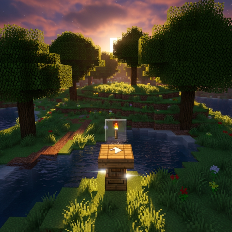 Illustration immersive du sujet : craft torches minecraft