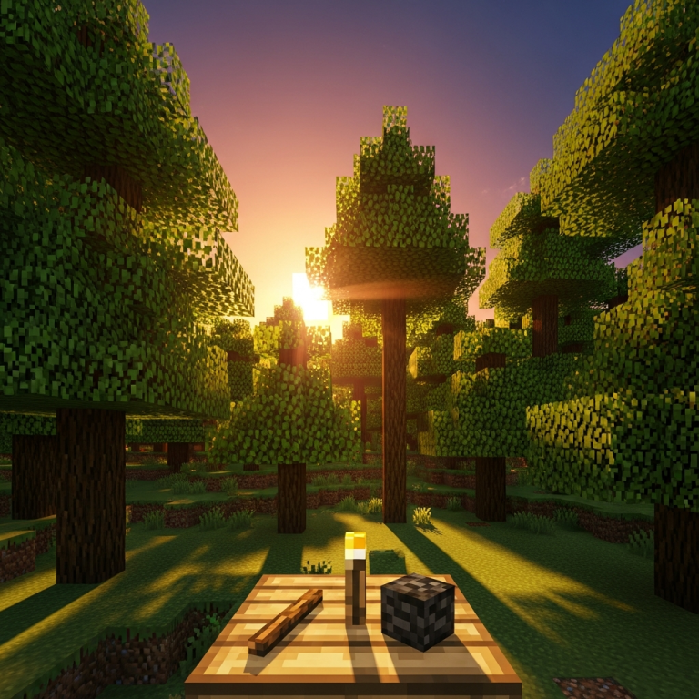 Illustration immersive du sujet : Fackeln in Minecraft